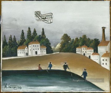  pêche - les pêcheurs et le biplan 1908 Henri Rousseau post impressionnisme Naive primitivisme